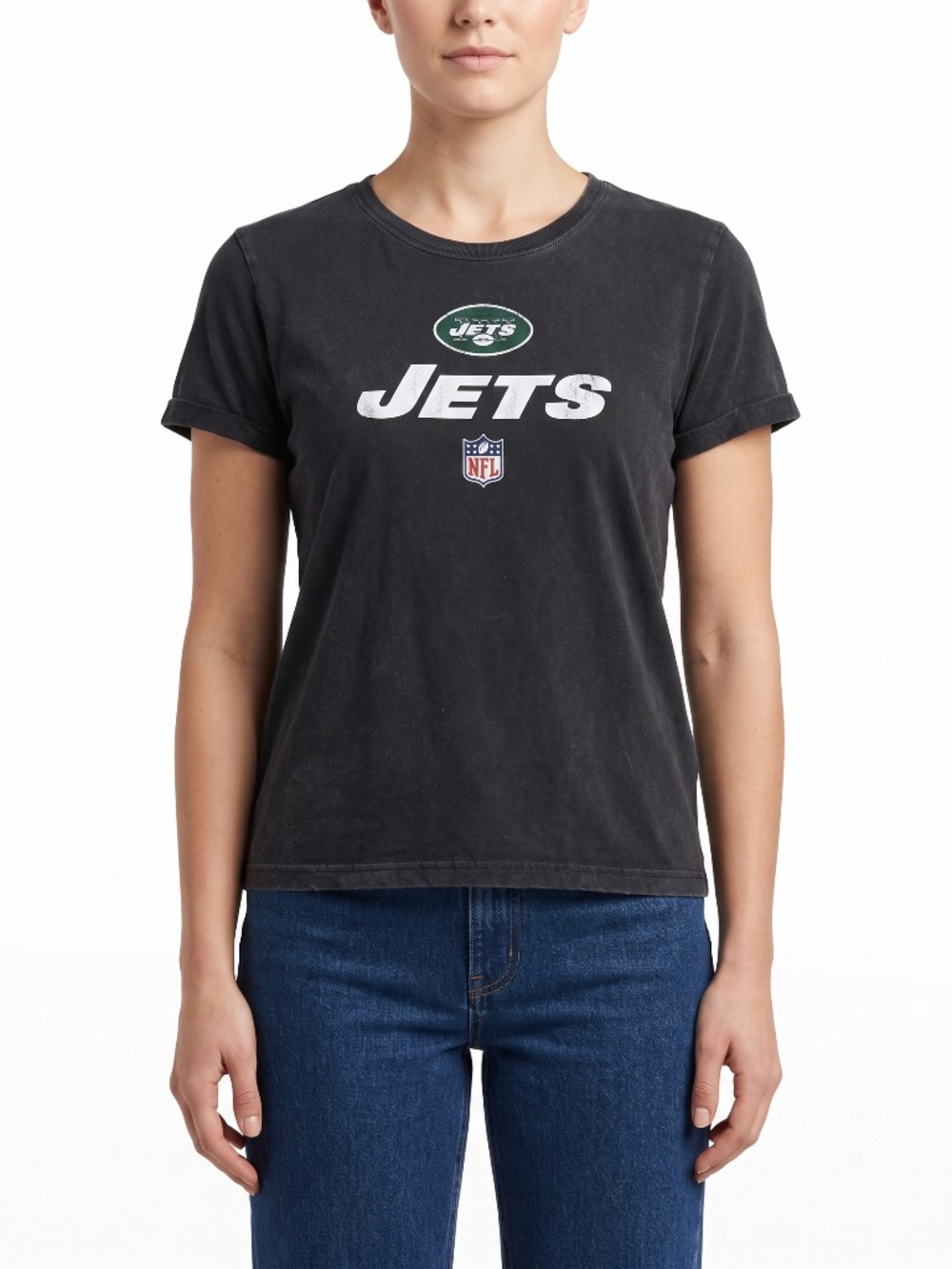 Reebok NFL New York Jets Womens 3XL T-Shirt Black Cotton Short Sleeve Graphic